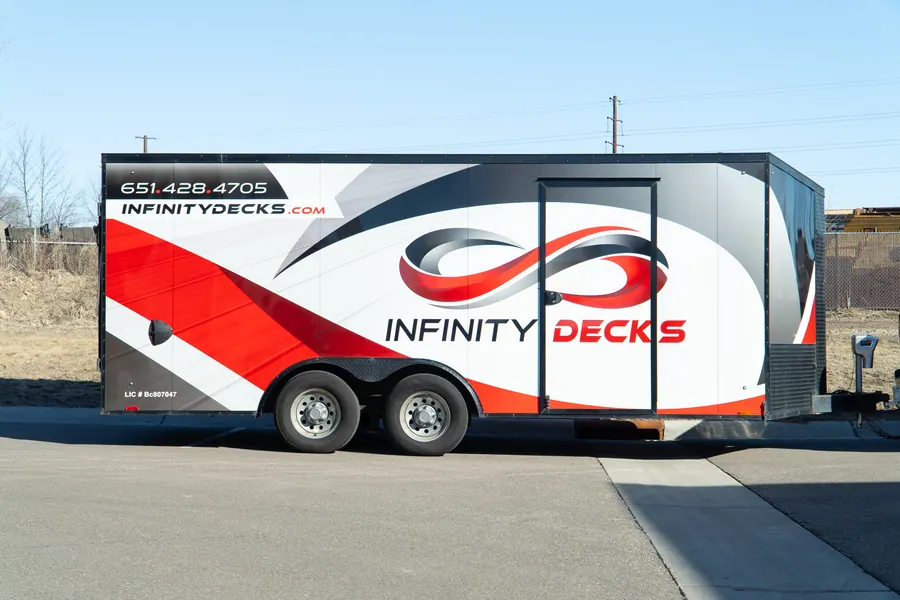 Trailer, commercial wrap for Infinity Decks by Tint & Wrap MN in Prior Lake, MN, photo 1 of 16