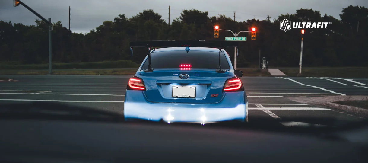 The same view through ULTRAFIT film: the car’s lines straight